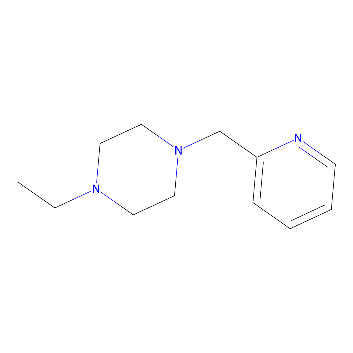 Piperazine, 1-ethyl-4-(2-pyridinylmethyl)- molecular structure, CAS 631858-22-5