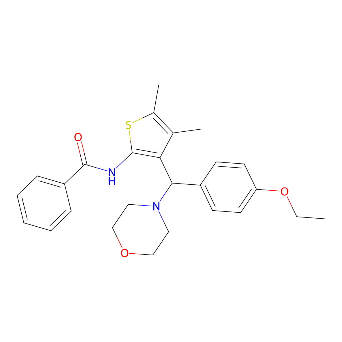 N-{3-[(4-ethoxyphenyl)(morpholin-4-yl)methyl]-4,5-dimethylthiophen-2-yl}benzamide molecular structure, CAS 631858-57-6