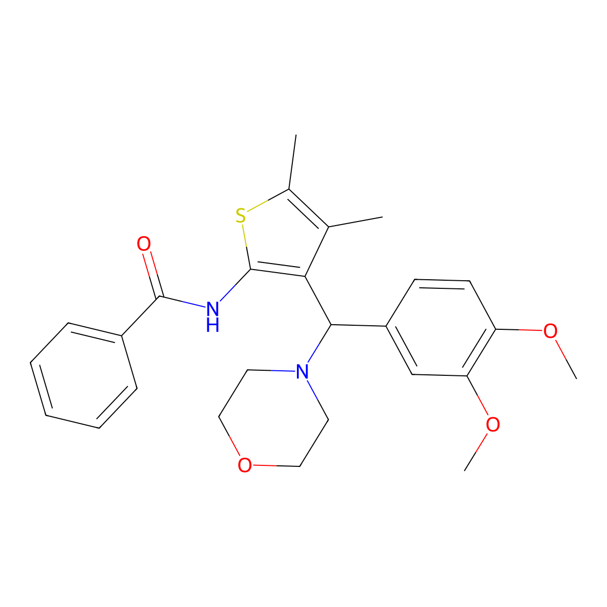 N-{3-[(3,4-dimethoxyphenyl)(morpholin-4-yl)methyl]-4,5-dimethylthiophen-2-yl}benzamide molecular structure, CAS 631859-33-1