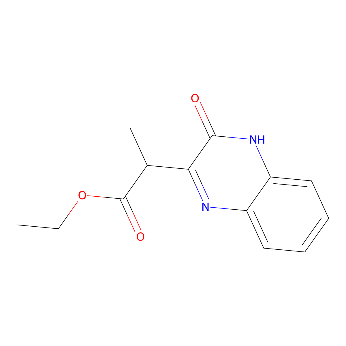 Ethyl 2-(3-oxo-3,4-dihydroquinoxalin-2-yl)propanoate molecular structure, CAS 63186-18-5
