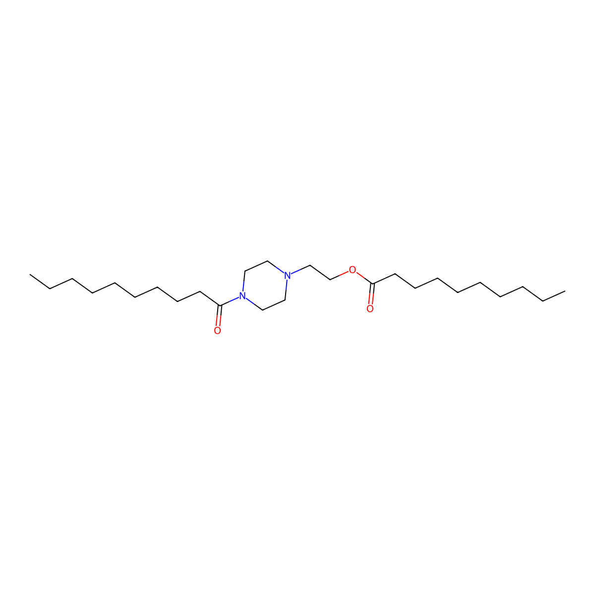 2-(4-Decanoylpiperazin-1-yl)ethyl decanoate molecular structure, CAS 63186-66-3