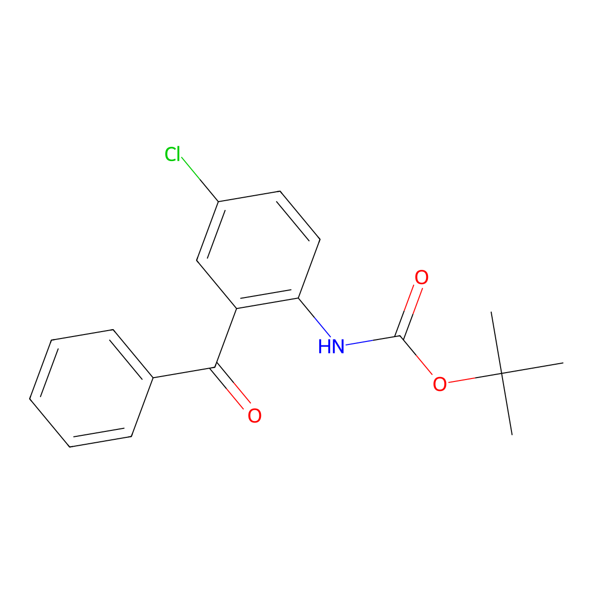 tert-butyl N-(2-benzoyl-4-chlorophenyl)carbamate molecular structure, CAS 631861-08-0