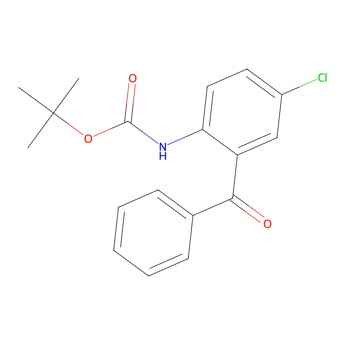 tert-butyl N-(2-benzoyl-4-chlorophenyl)carbamate molecular structure, CAS 631861-08-0