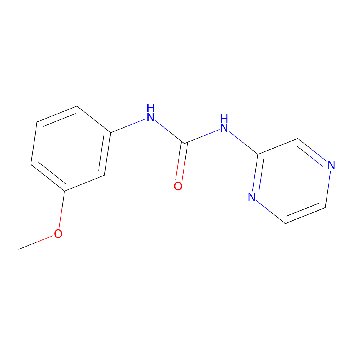 1-(3-Methoxyphenyl)-3-pyrazin-2-ylurea molecular structure, CAS 631863-22-4
