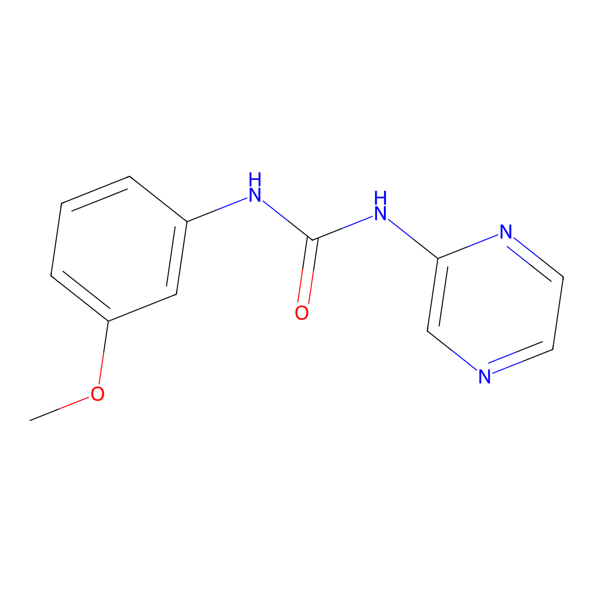 1-(3-Methoxyphenyl)-3-pyrazin-2-ylurea molecular structure, CAS 631863-22-4