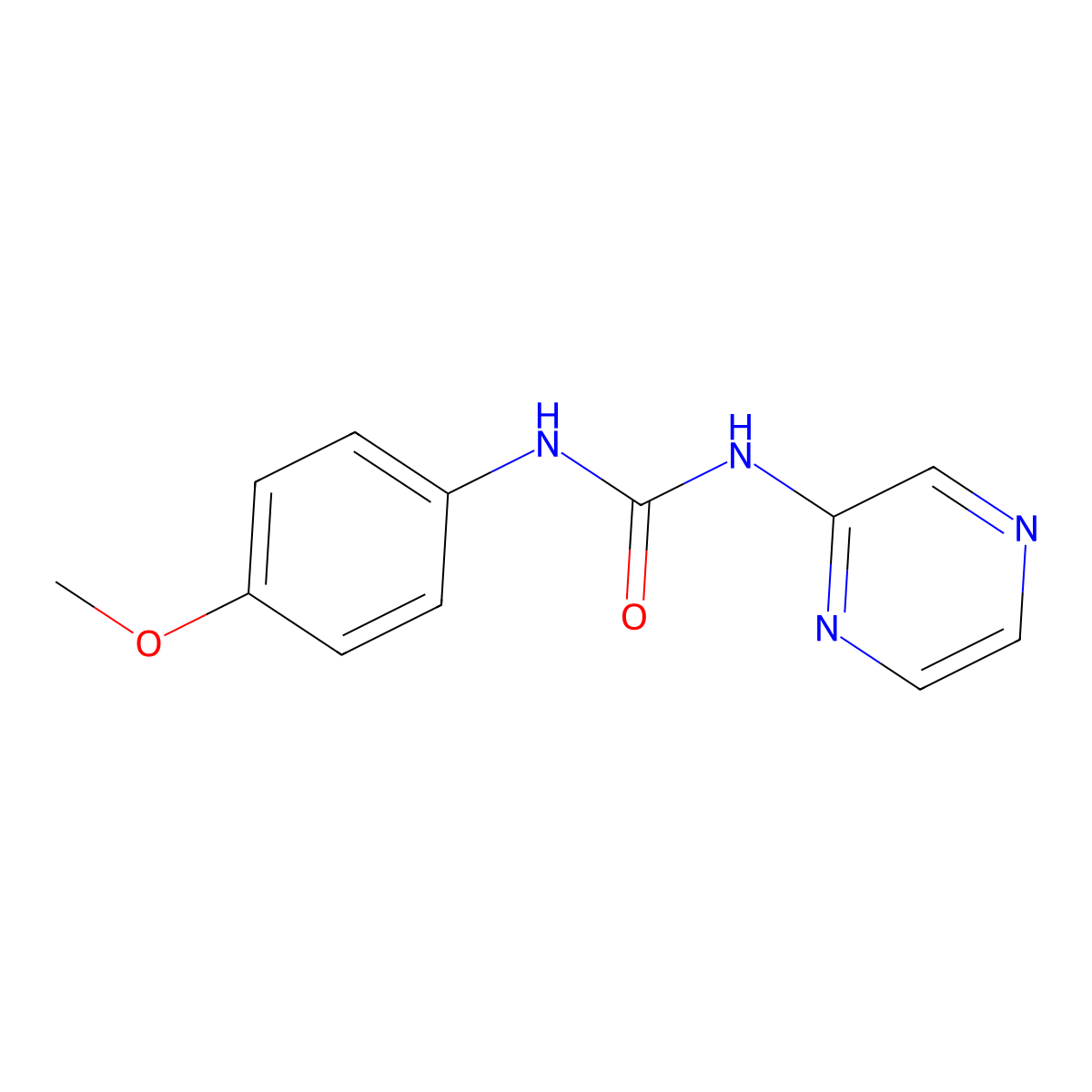 1-(4-Methoxyphenyl)-3-pyrazin-2-ylurea molecular structure, CAS 631863-28-0