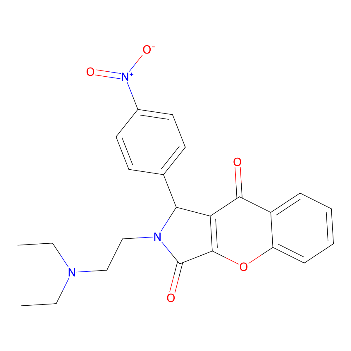 2-(2-(Diethylamino)ethyl)-1-(4-nitrophenyl)-1,2-dihydrochromeno[2,3-c]pyrrole-3,9-dione molecular structure, CAS 631865-03-7