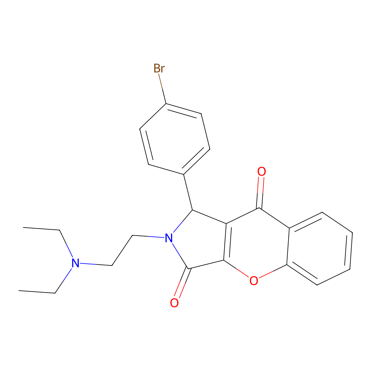 1-(4-Bromophenyl)-2-[2-(diethylamino)ethyl]-1,2-dihydrochromeno[2,3-c]pyrrole-3,9-dione molecular structure, CAS 631865-09-3