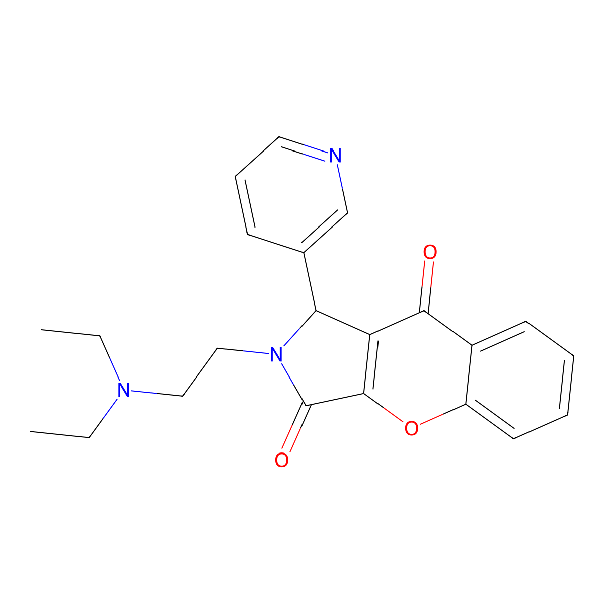 2-(2-(Diethylamino)ethyl)-1-(pyridin-3-yl)-1,2-dihydrochromeno[2,3-c]pyrrole-3,9-dione molecular structure, CAS 631865-37-7