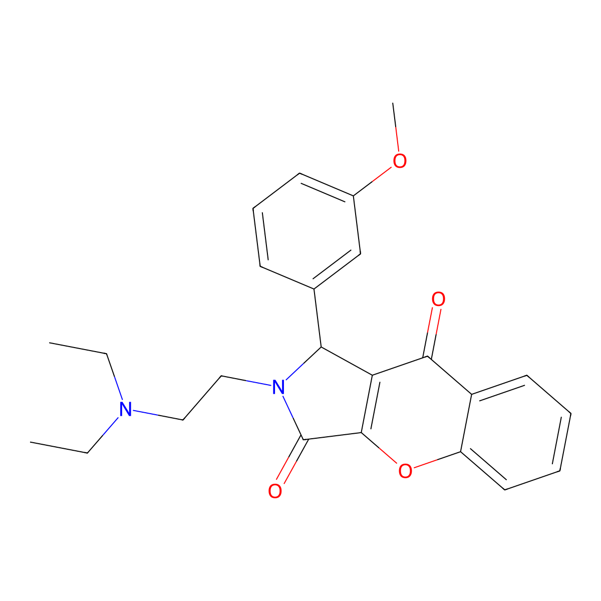 2-(2-(Diethylamino)ethyl)-1-(3-methoxyphenyl)-1,2-dihydrochromeno[2,3-c]pyrrole-3,9-dione molecular structure, CAS 631865-39-9