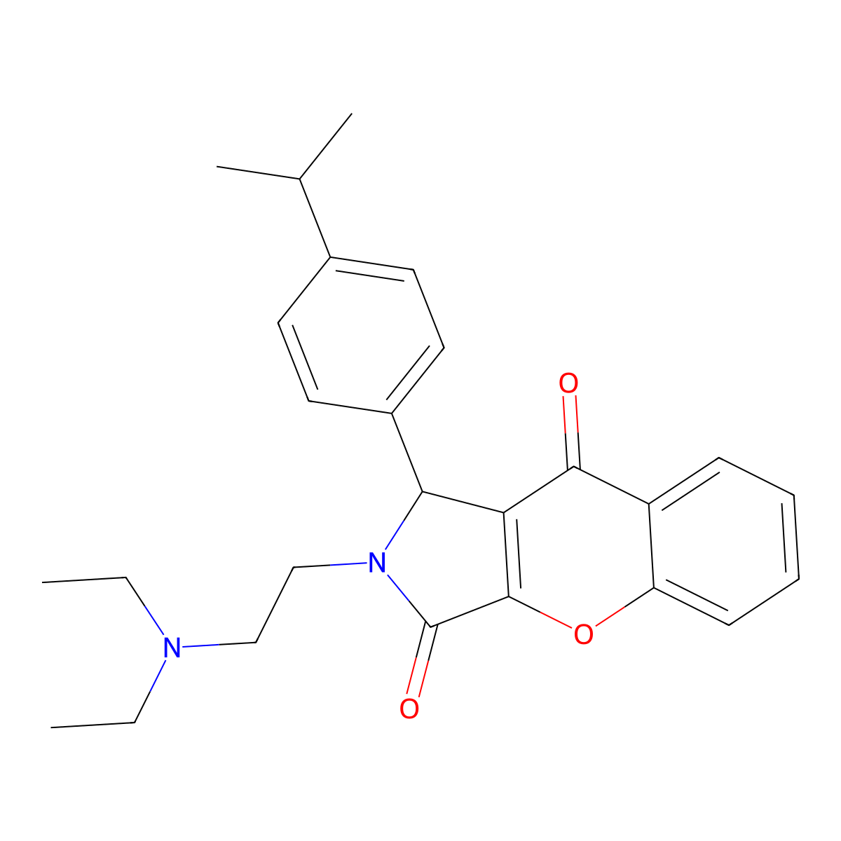 2-(2-(Diethylamino)ethyl)-1-(4-isopropylphenyl)-1,2-dihydrochromeno[2,3-c]pyrrole-3,9-dione molecular structure, CAS 631865-61-7