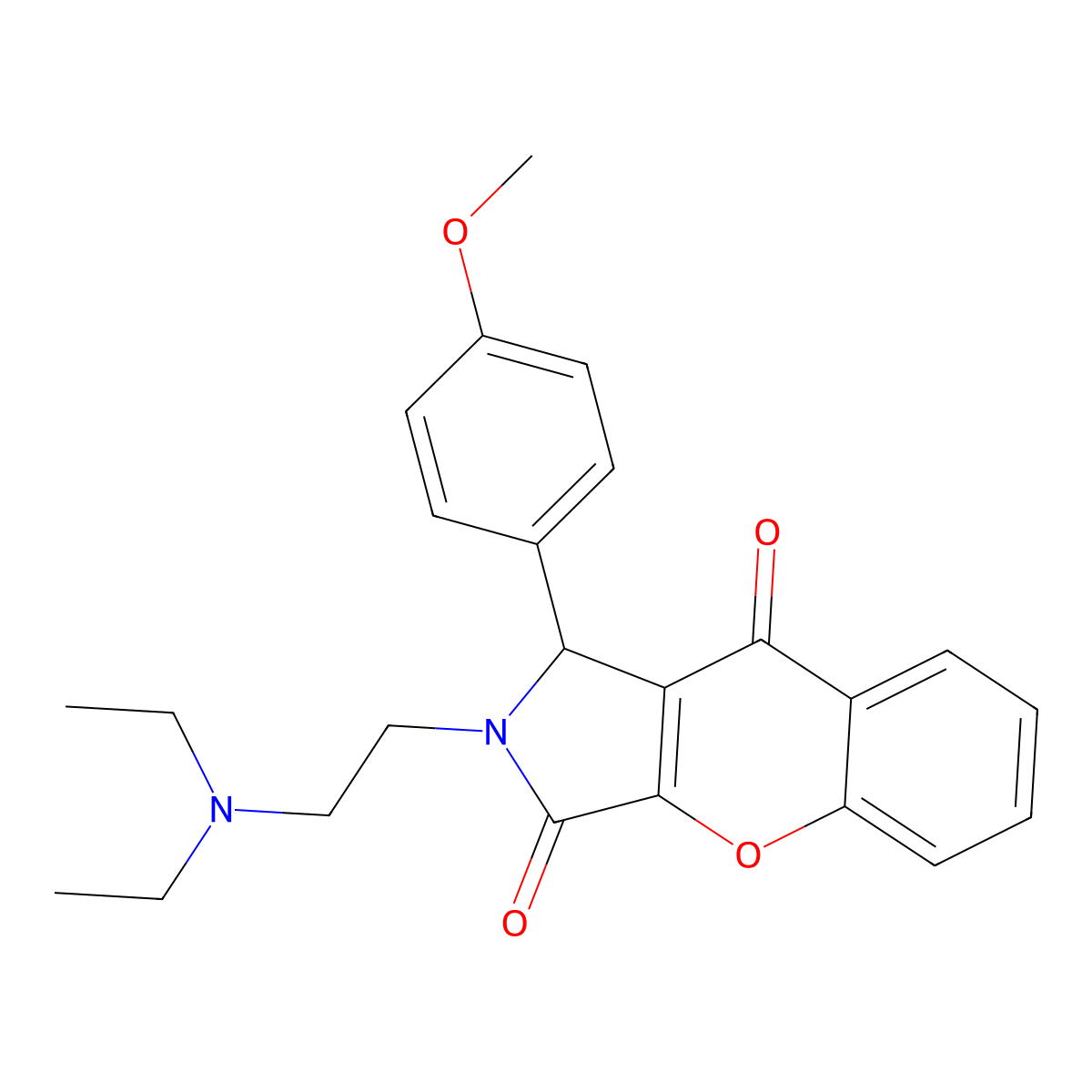 2-(2-(Diethylamino)ethyl)-1-(4-methoxyphenyl)-1,2-dihydrochromeno[2,3-c]pyrrole-3,9-dione molecular structure, CAS 631865-63-9