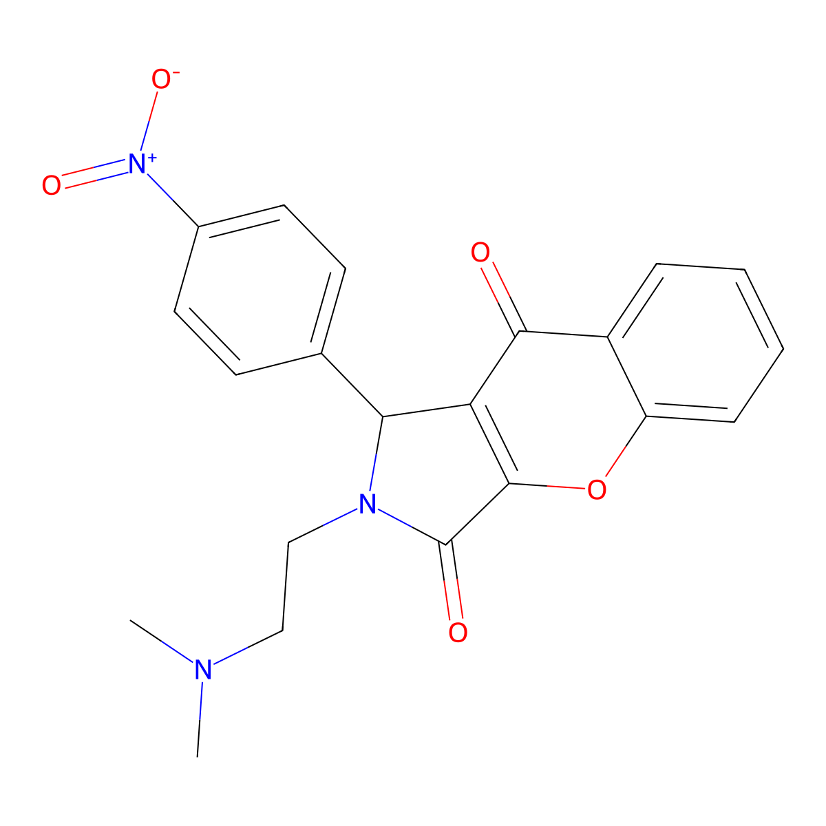 2-(2-(Dimethylamino)ethyl)-1-(4-nitrophenyl)-1,2-dihydrochromeno[2,3-c]pyrrole-3,9-dione molecular structure, CAS 631866-22-3
