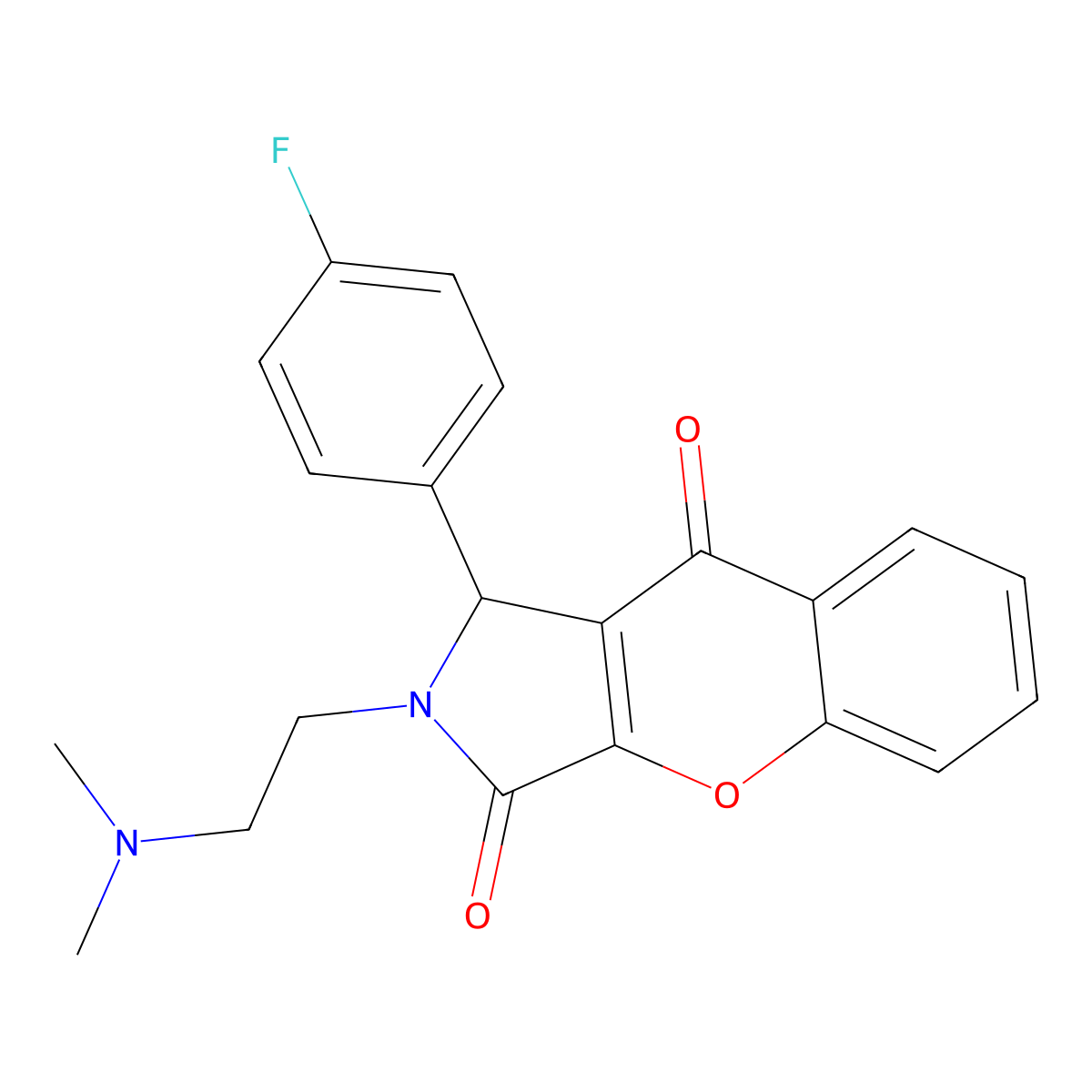 2-(2-(Dimethylamino)ethyl)-1-(4-fluorophenyl)-1,2-dihydrochromeno[2,3-c]pyrrole-3,9-dione molecular structure, CAS 631866-24-5