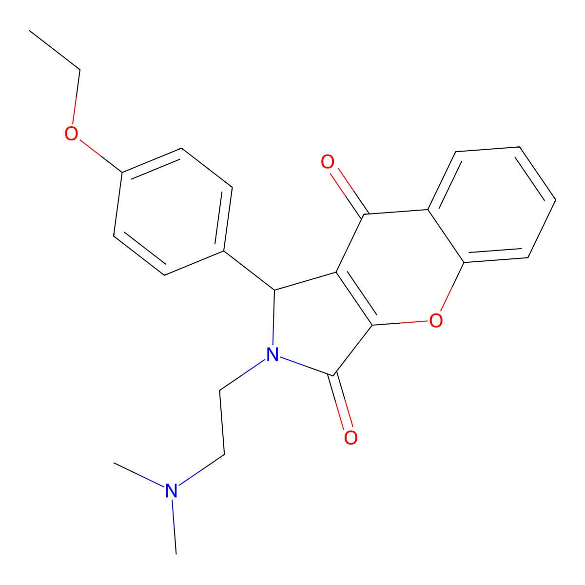 2-(2-(Dimethylamino)ethyl)-1-(4-ethoxyphenyl)-1,2-dihydrochromeno[2,3-c]pyrrole-3,9-dione molecular structure, CAS 631866-36-9