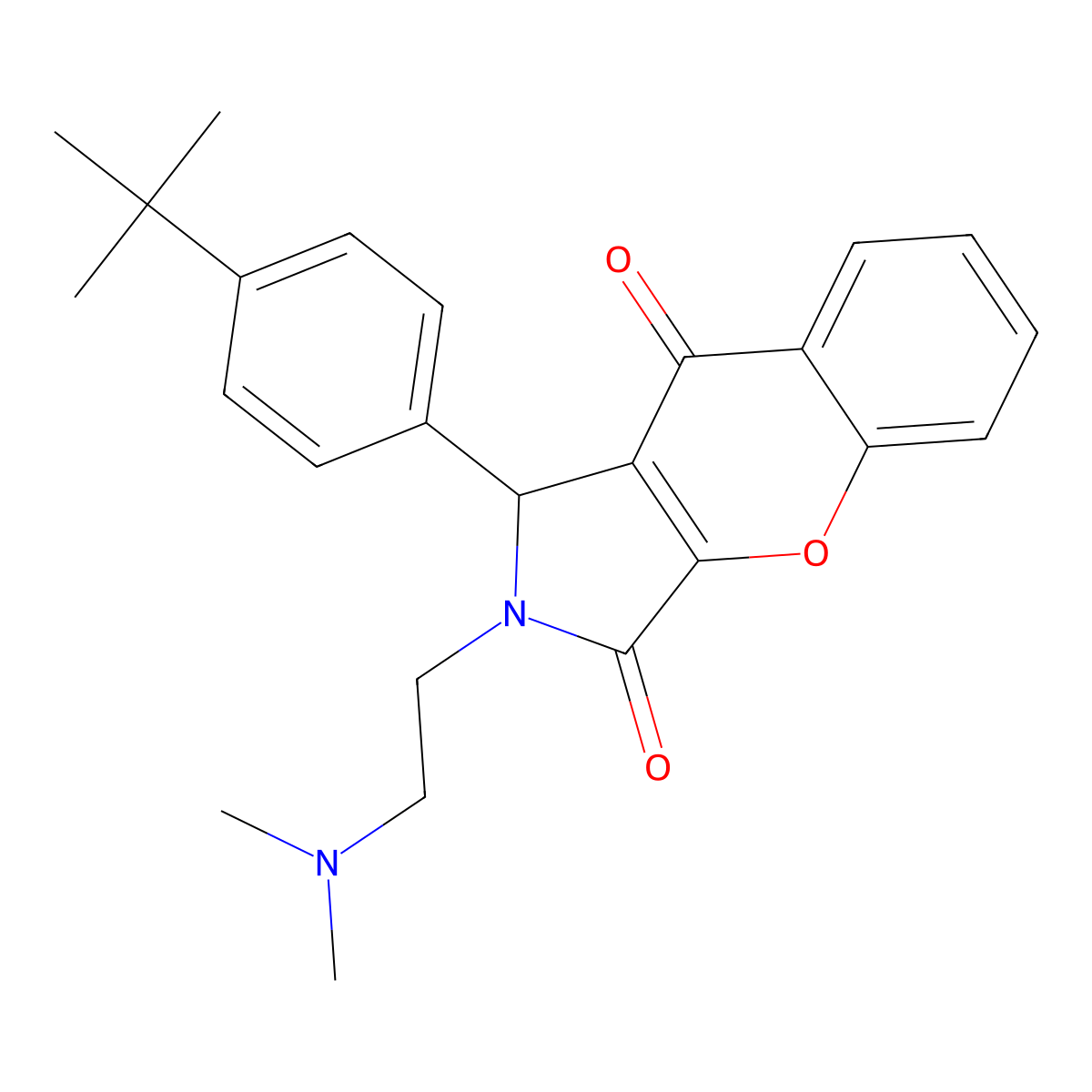 1-(4-Tert-butylphenyl)-2-[2-(dimethylamino)ethyl]-1,2-dihydrochromeno[2,3-c]pyrrole-3,9-dione molecular structure, CAS 631866-40-5