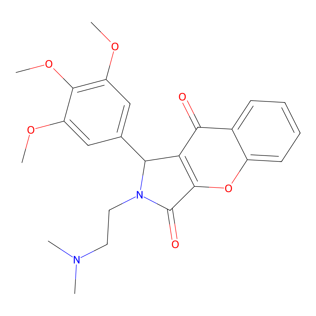 2-(2-(Dimethylamino)ethyl)-1-(3,4,5-trimethoxyphenyl)-1,2-dihydrochromeno[2,3-c]pyrrole-3,9-dione molecular structure, CAS 631866-46-1