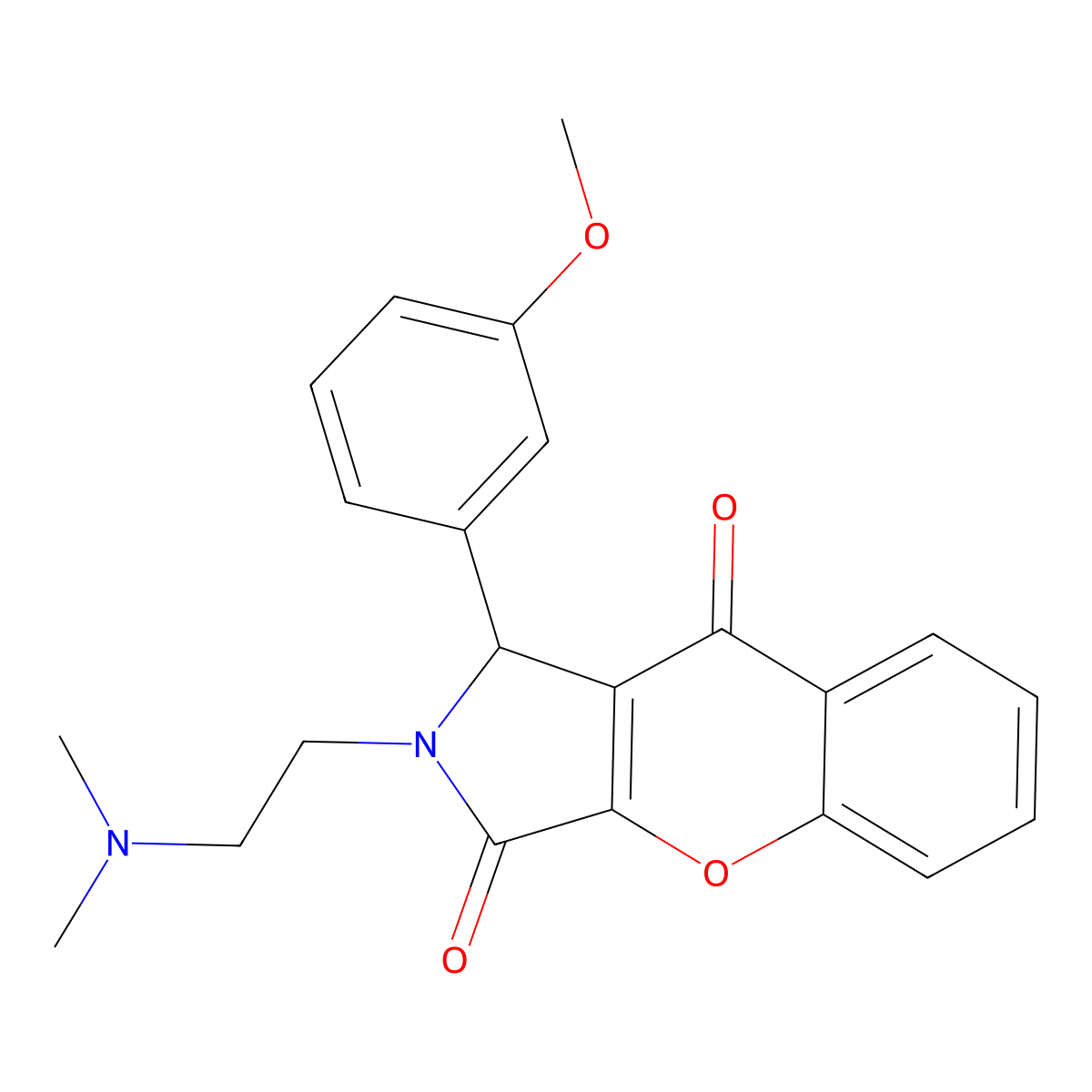 2-(2-(Dimethylamino)ethyl)-1-(3-methoxyphenyl)-1,2-dihydrochromeno[2,3-c]pyrrole-3,9-dione molecular structure, CAS 631866-49-4