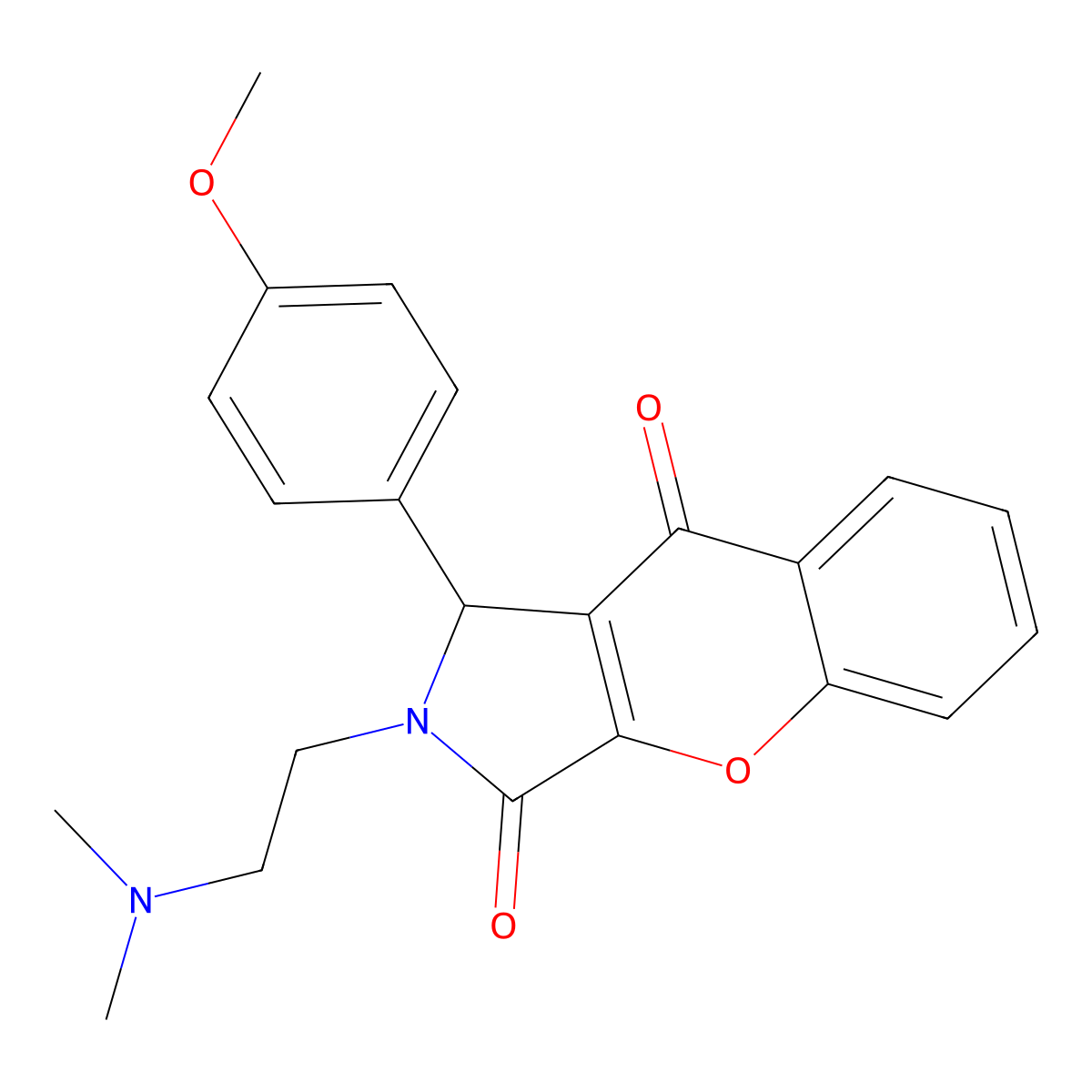 2-(2-(Dimethylamino)ethyl)-1-(4-methoxyphenyl)-1,2-dihydrochromeno[2,3-c]pyrrole-3,9-dione molecular structure, CAS 631866-61-0