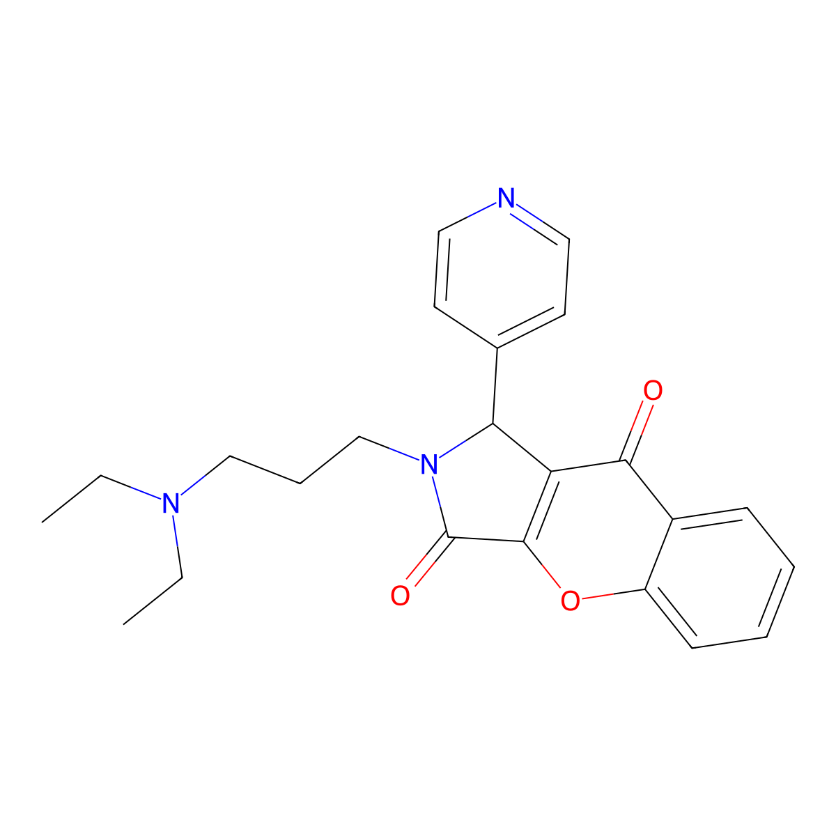 2-(3-(Diethylamino)propyl)-1-(pyridin-4-yl)-1,2-dihydrochromeno[2,3-c]pyrrole-3,9-dione molecular structure, CAS 631867-05-5