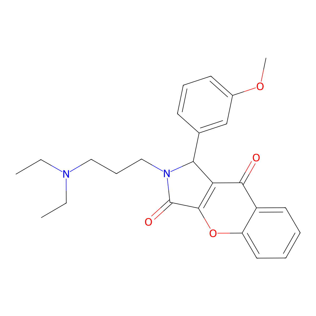 2-(3-(Diethylamino)propyl)-1-(3-methoxyphenyl)-1,2-dihydrochromeno[2,3-c]pyrrole-3,9-dione molecular structure, CAS 631867-07-7