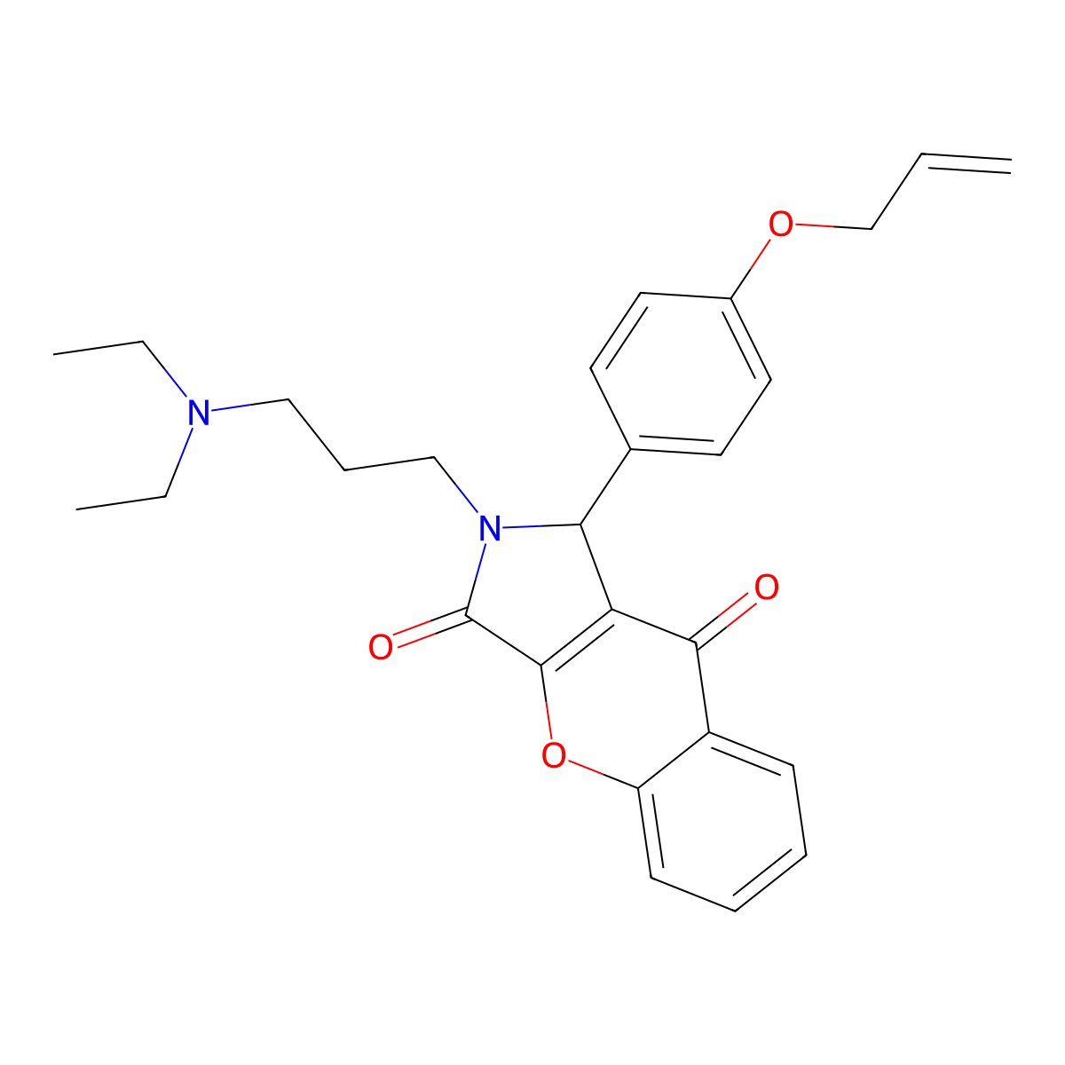 1-(4-(Allyloxy)phenyl)-2-(3-(diethylamino)propyl)-1,2-dihydrochromeno[2,3-c]pyrrole-3,9-dione molecular structure, CAS 631867-11-3