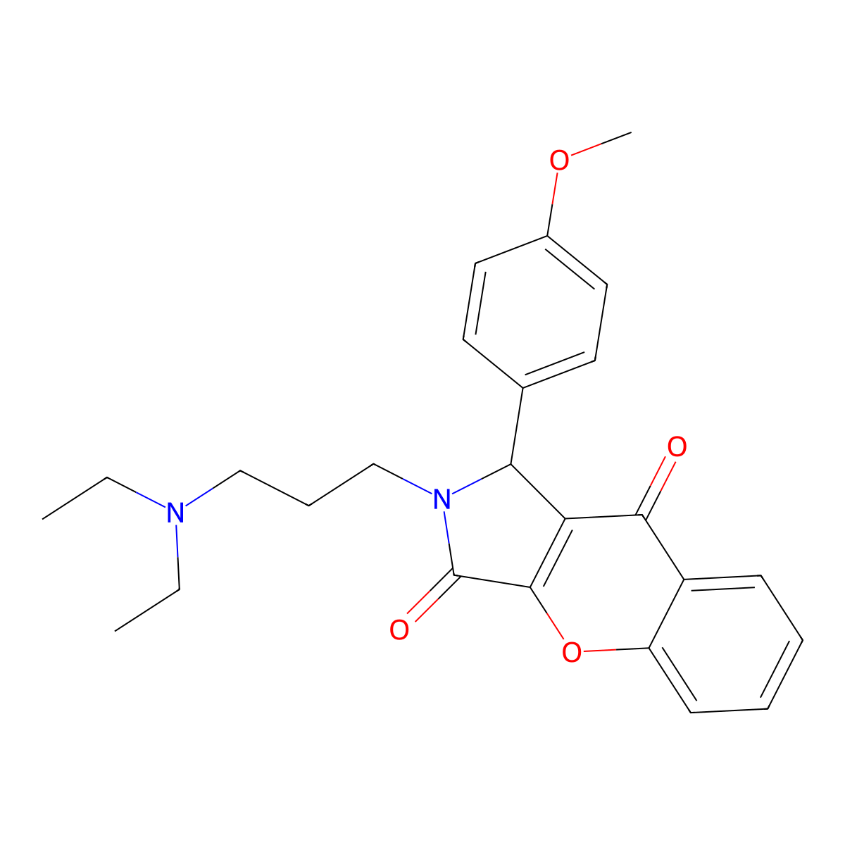 2-(3-(Diethylamino)propyl)-1-(4-methoxyphenyl)-1,2-dihydrochromeno[2,3-c]pyrrole-3,9-dione molecular structure, CAS 631867-19-1
