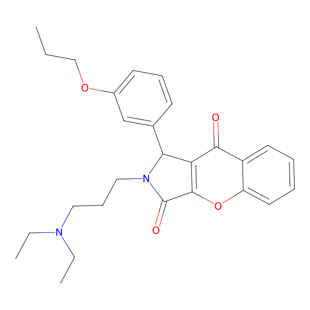 2-(3-(Diethylamino)propyl)-1-(3-propoxyphenyl)-1,2-dihydrochromeno[2,3-c]pyrrole-3,9-dione molecular structure, CAS 631867-27-1