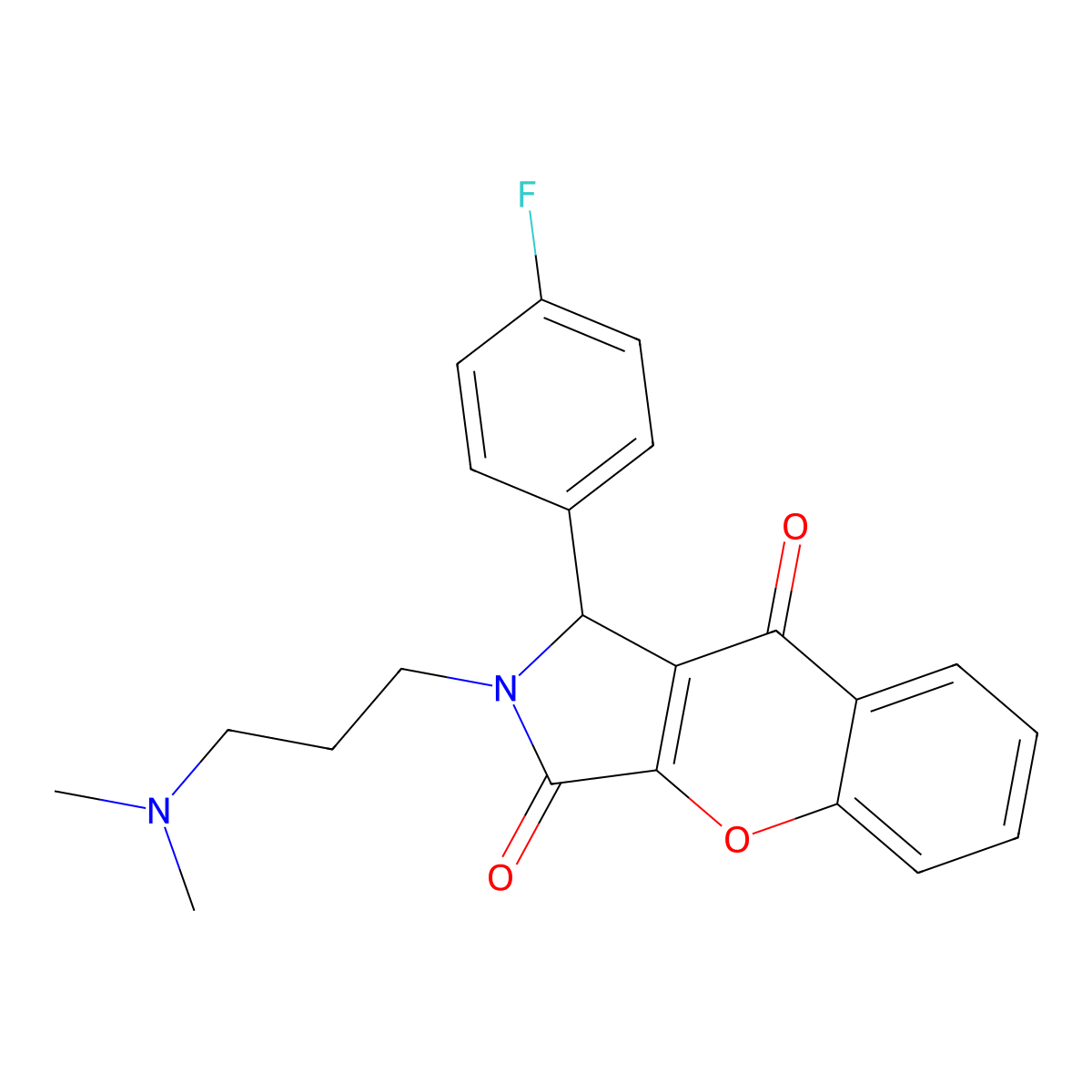 2-(3-(Dimethylamino)propyl)-1-(4-fluorophenyl)-1,2-dihydrochromeno[2,3-c]pyrrole-3,9-dione molecular structure, CAS 631868-06-9