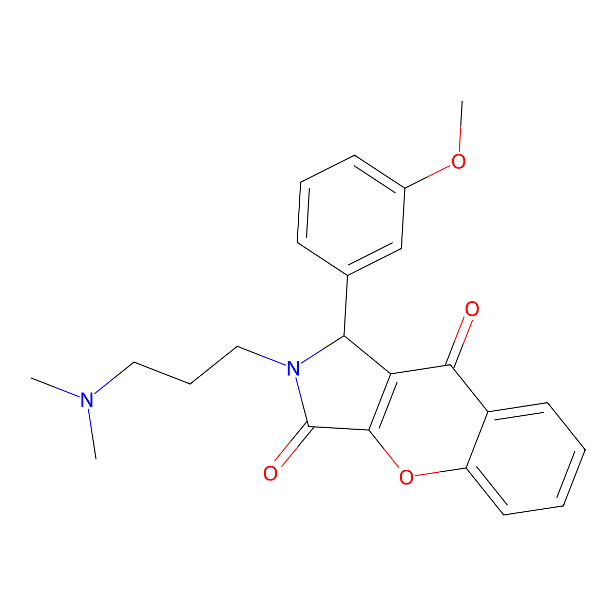 2-(3-(Dimethylamino)propyl)-1-(3-methoxyphenyl)-1,2-dihydrochromeno[2,3-c]pyrrole-3,9-dione molecular structure, CAS 631868-23-0