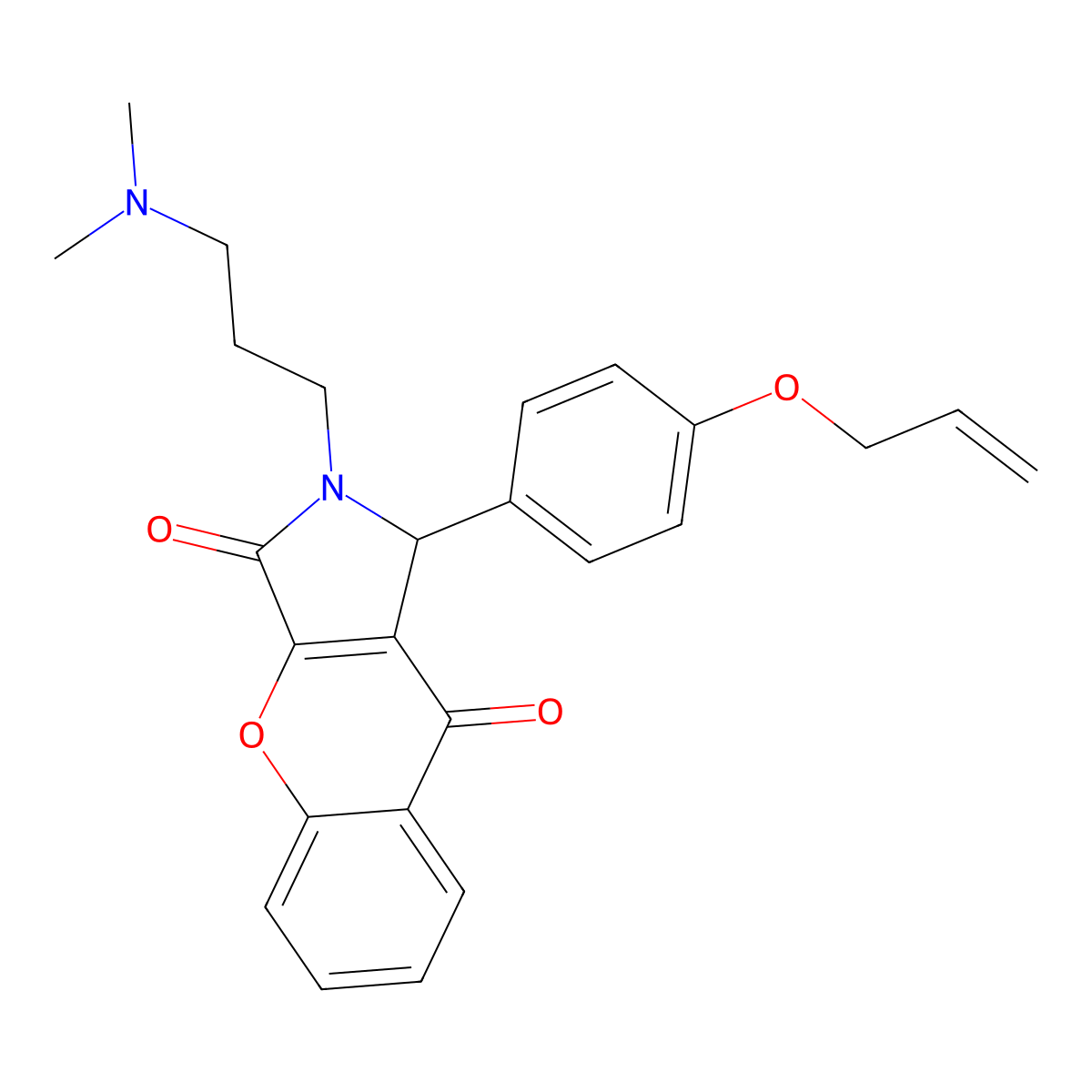 1-[4-(Allyloxy)phenyl]-2-[3-(dimethylamino)propyl]-1,2-dihydrochromeno[2,3-c]pyrrole-3,9-dione molecular structure, CAS 631868-27-4