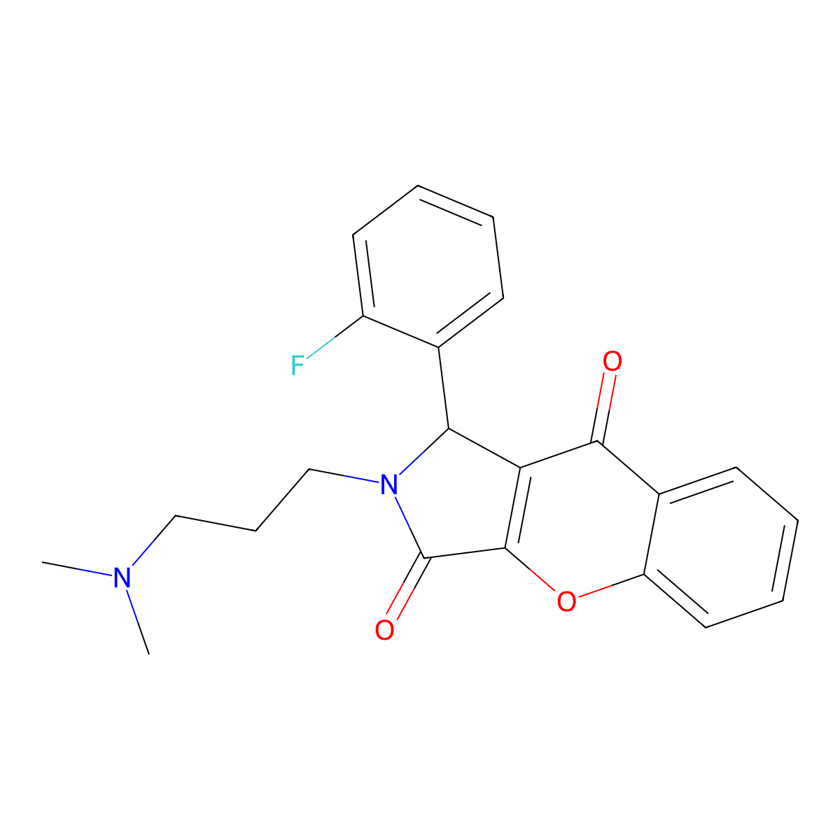2-(3-(Dimethylamino)propyl)-1-(2-fluorophenyl)-1,2-dihydrochromeno[2,3-c]pyrrole-3,9-dione molecular structure, CAS 631868-37-6