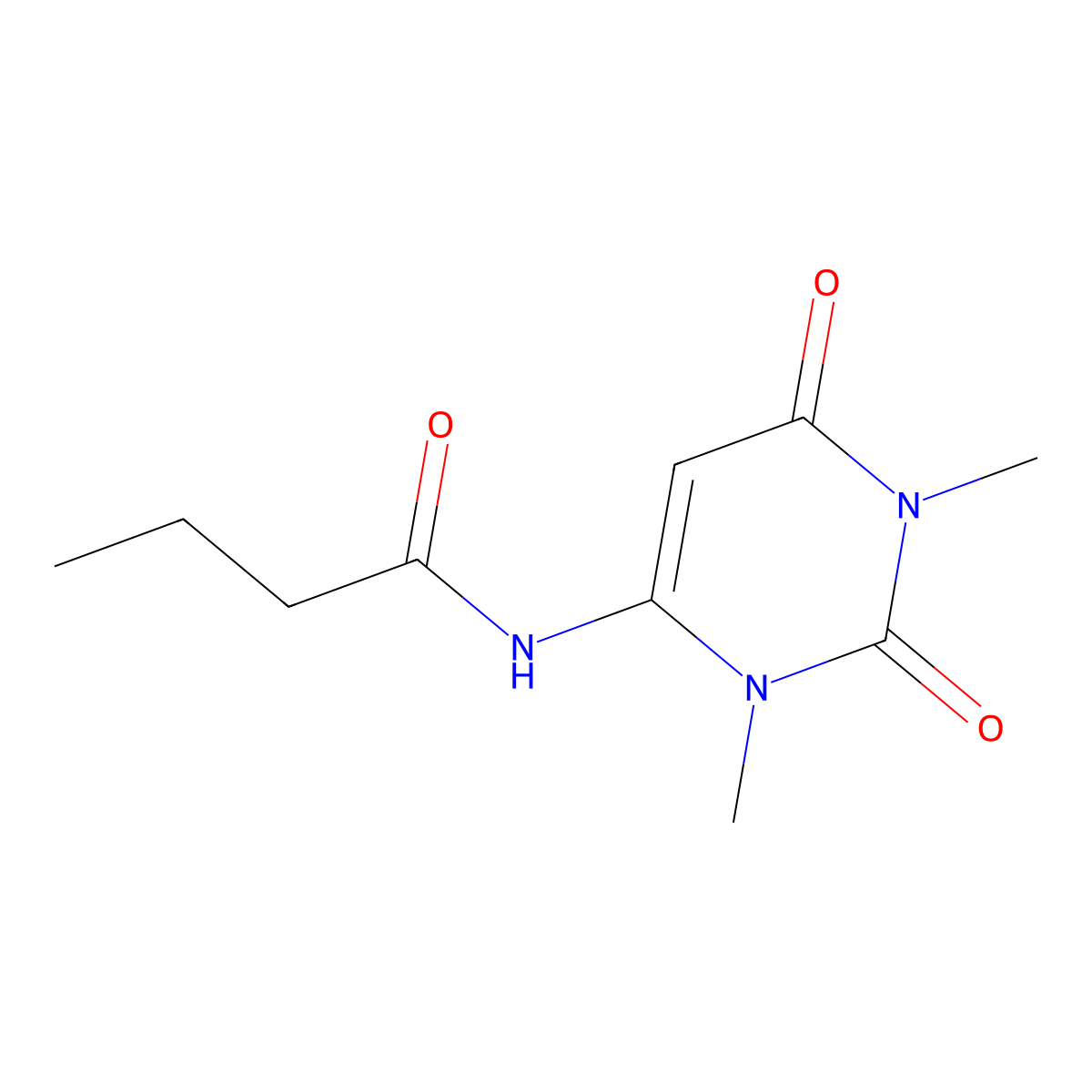 N-(1,3-dimethyl-2,6-dioxopyrimidin-4-yl)butanamide molecular structure, CAS 631868-65-0