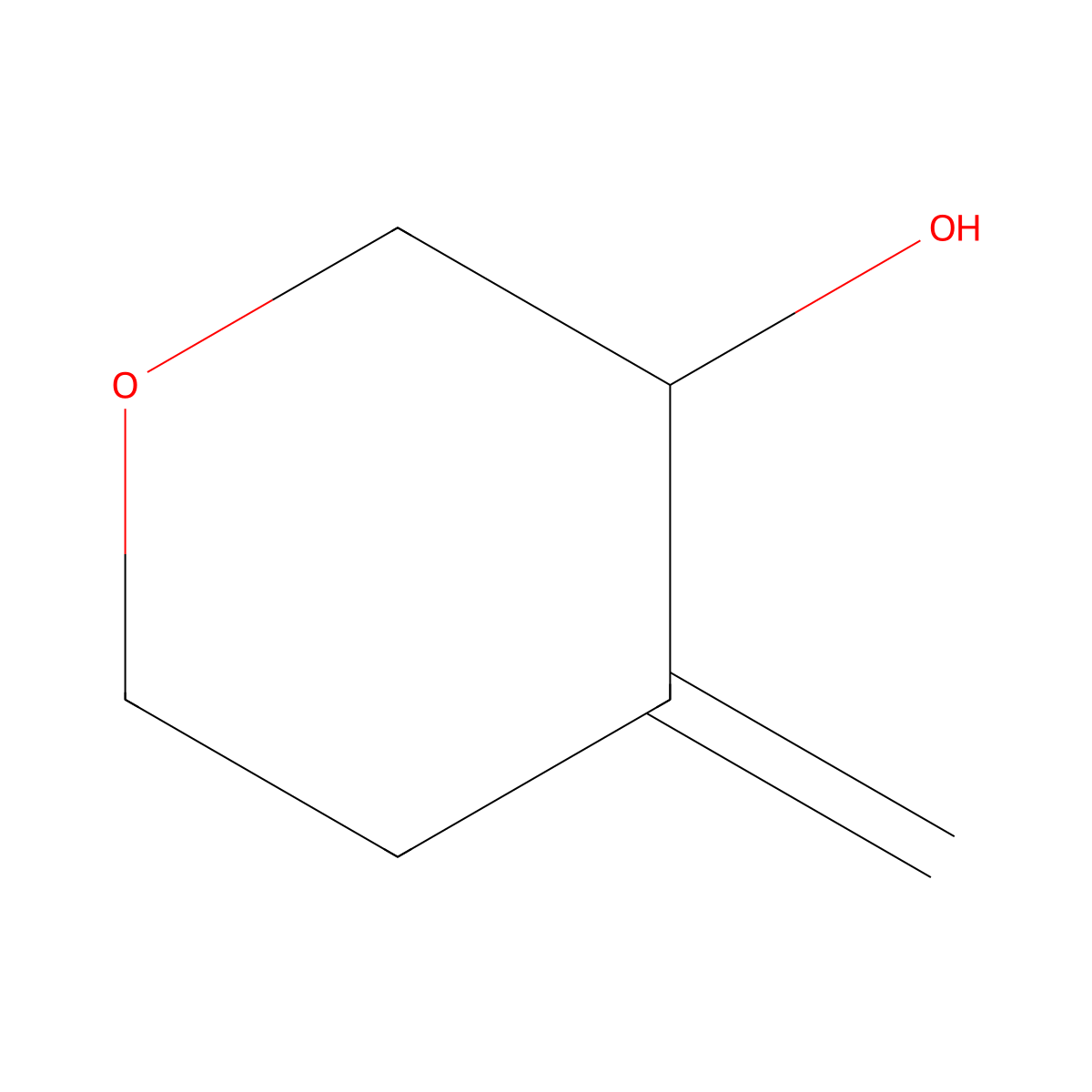 4-Methylideneoxan-3-ol molecular structure, CAS 63187-61-1