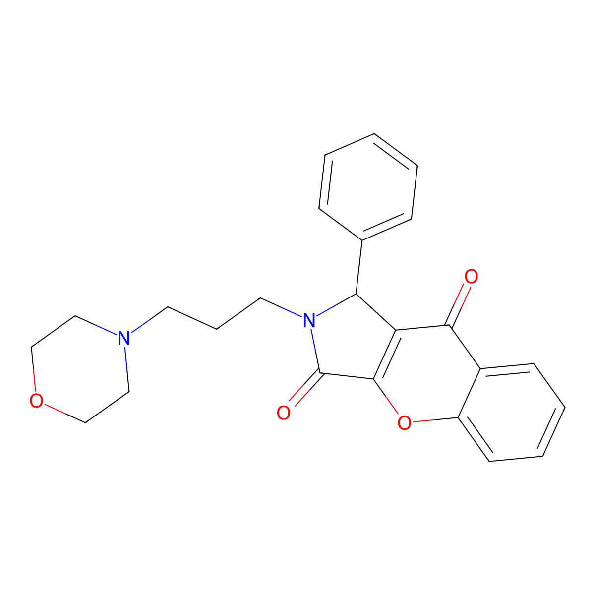 2-(3-Morpholinopropyl)-1-phenyl-1,2-dihydrochromeno[2,3-c]pyrrole-3,9-dione molecular structure, CAS 631880-97-2