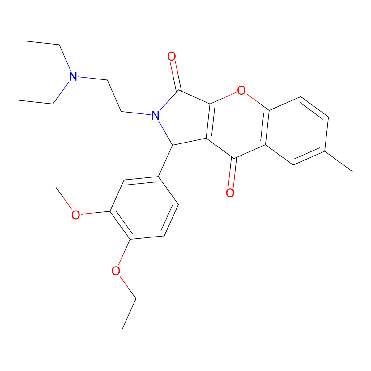 2-(2-(Diethylamino)ethyl)-1-(4-ethoxy-3-methoxyphenyl)-7-methyl-1,2-dihydrochromeno[2,3-c]pyrrole-3,9-dione molecular structure, CAS 631886-26-5