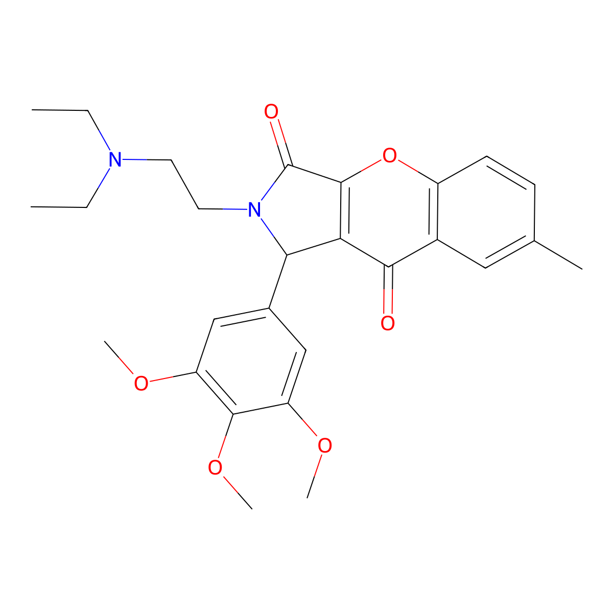 2-(2-(Diethylamino)ethyl)-7-methyl-1-(3,4,5-trimethoxyphenyl)-1,2-dihydrochromeno[2,3-c]pyrrole-3,9-dione molecular structure, CAS 631886-40-3