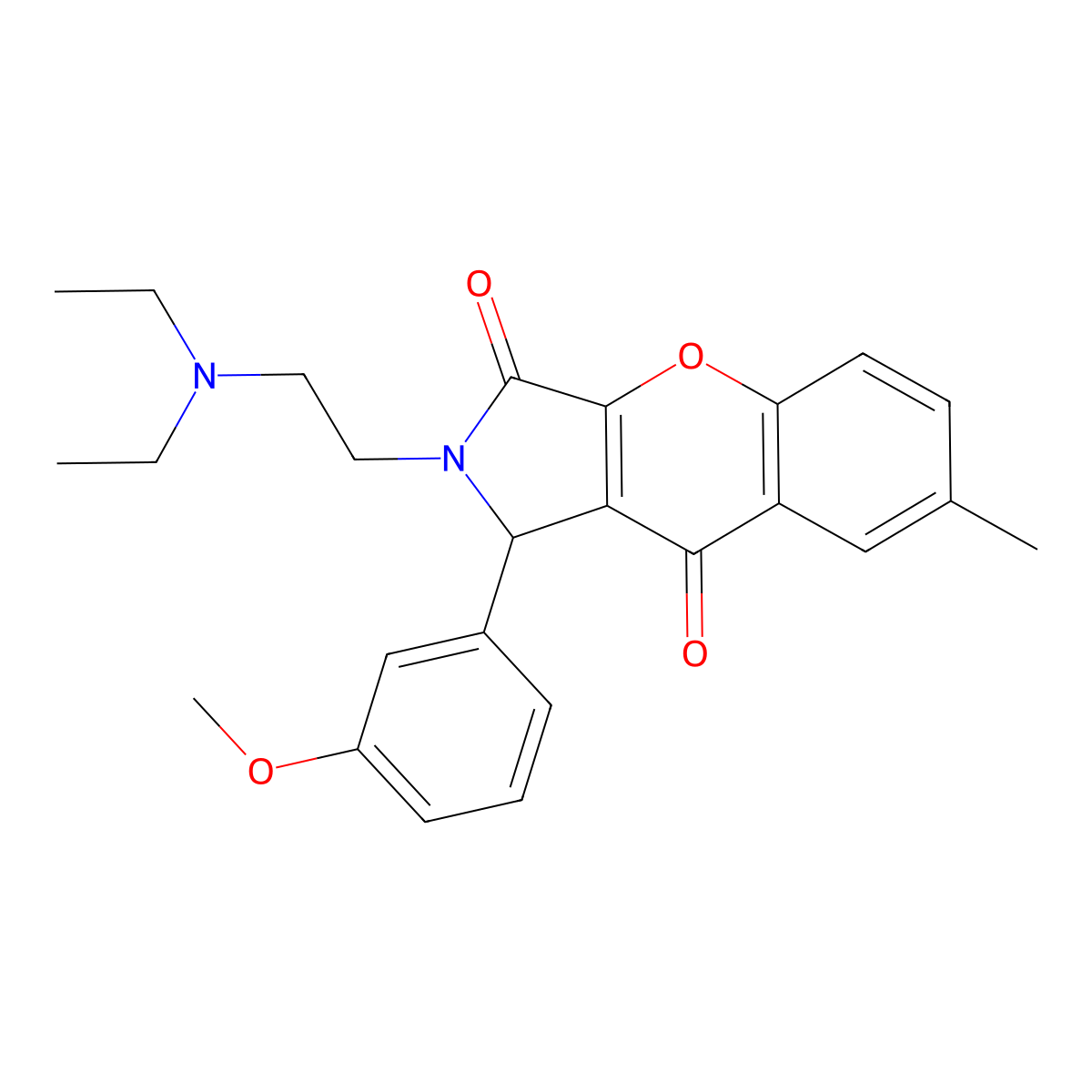 2-(2-(Diethylamino)ethyl)-1-(3-methoxyphenyl)-7-methyl-1,2-dihydrochromeno[2,3-c]pyrrole-3,9-dione molecular structure, CAS 631886-42-5