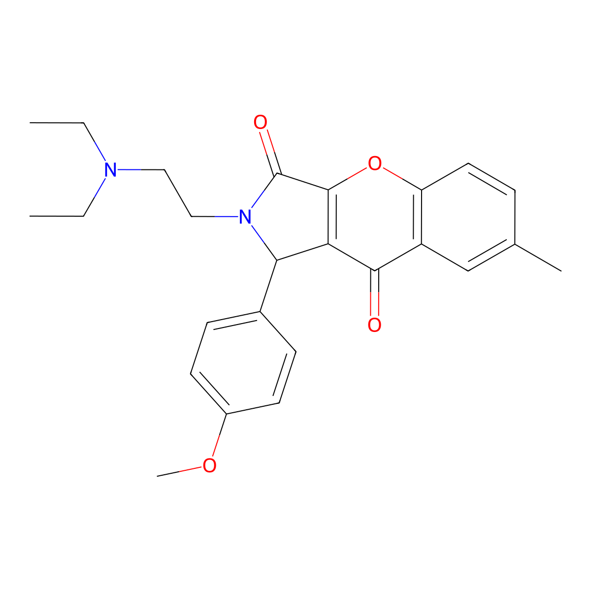 2-(2-(Diethylamino)ethyl)-1-(4-methoxyphenyl)-7-methyl-1,2-dihydrochromeno[2,3-c]pyrrole-3,9-dione molecular structure, CAS 631886-62-9