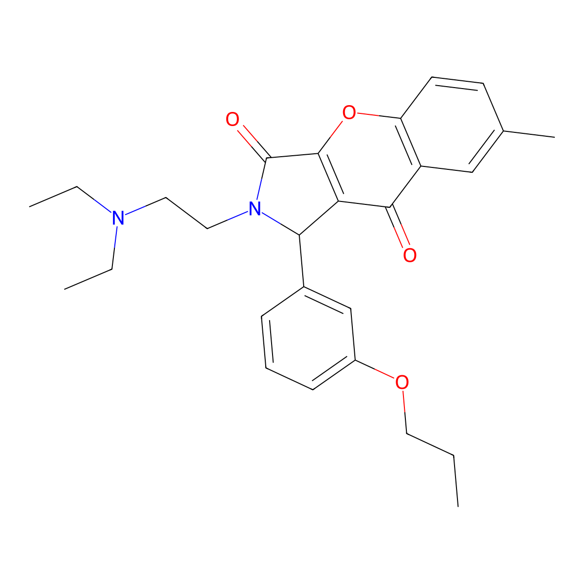 2-(2-(Diethylamino)ethyl)-7-methyl-1-(3-propoxyphenyl)-1,2-dihydrochromeno[2,3-c]pyrrole-3,9-dione molecular structure, CAS 631886-72-1