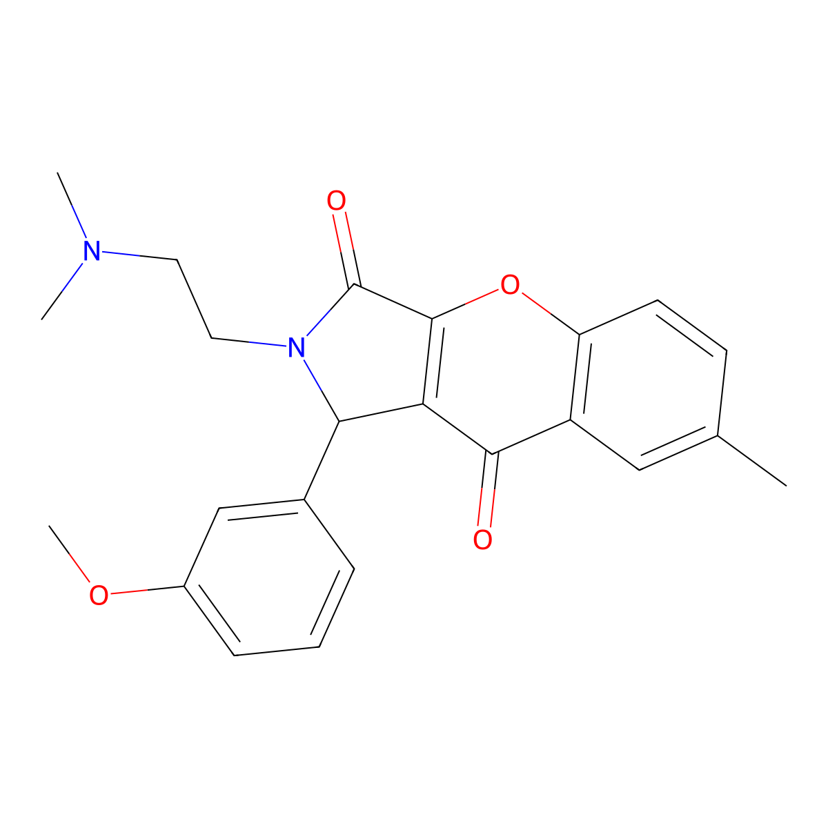 2-(2-(Dimethylamino)ethyl)-1-(3-methoxyphenyl)-7-methyl-1,2-dihydrochromeno[2,3-c]pyrrole-3,9-dione molecular structure, CAS 631887-24-6