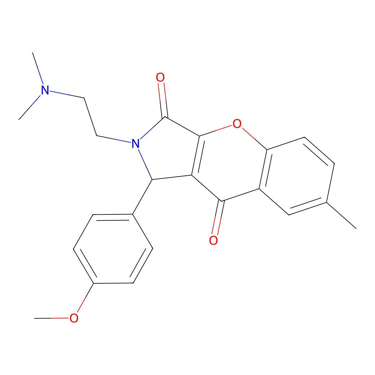 2-(2-(Dimethylamino)ethyl)-1-(4-methoxyphenyl)-7-methyl-1,2-dihydrochromeno[2,3-c]pyrrole-3,9-dione molecular structure, CAS 631887-44-0