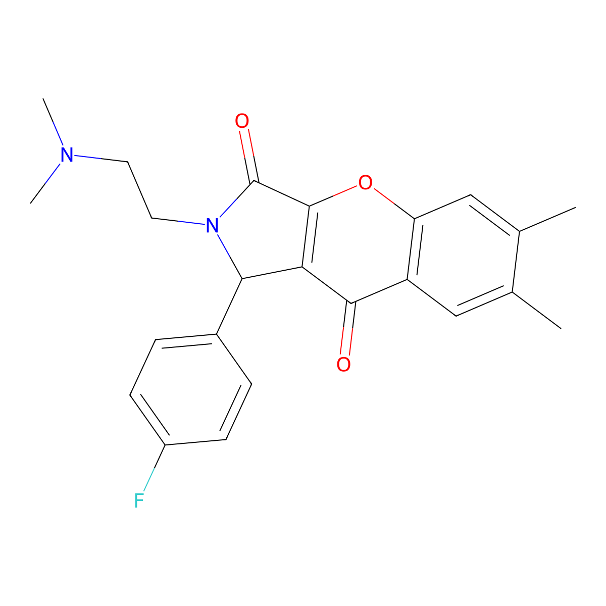 2-(2-(Dimethylamino)ethyl)-1-(4-fluorophenyl)-6,7-dimethyl-1,2-dihydrochromeno[2,3-c]pyrrole-3,9-dione molecular structure, CAS 631889-22-0