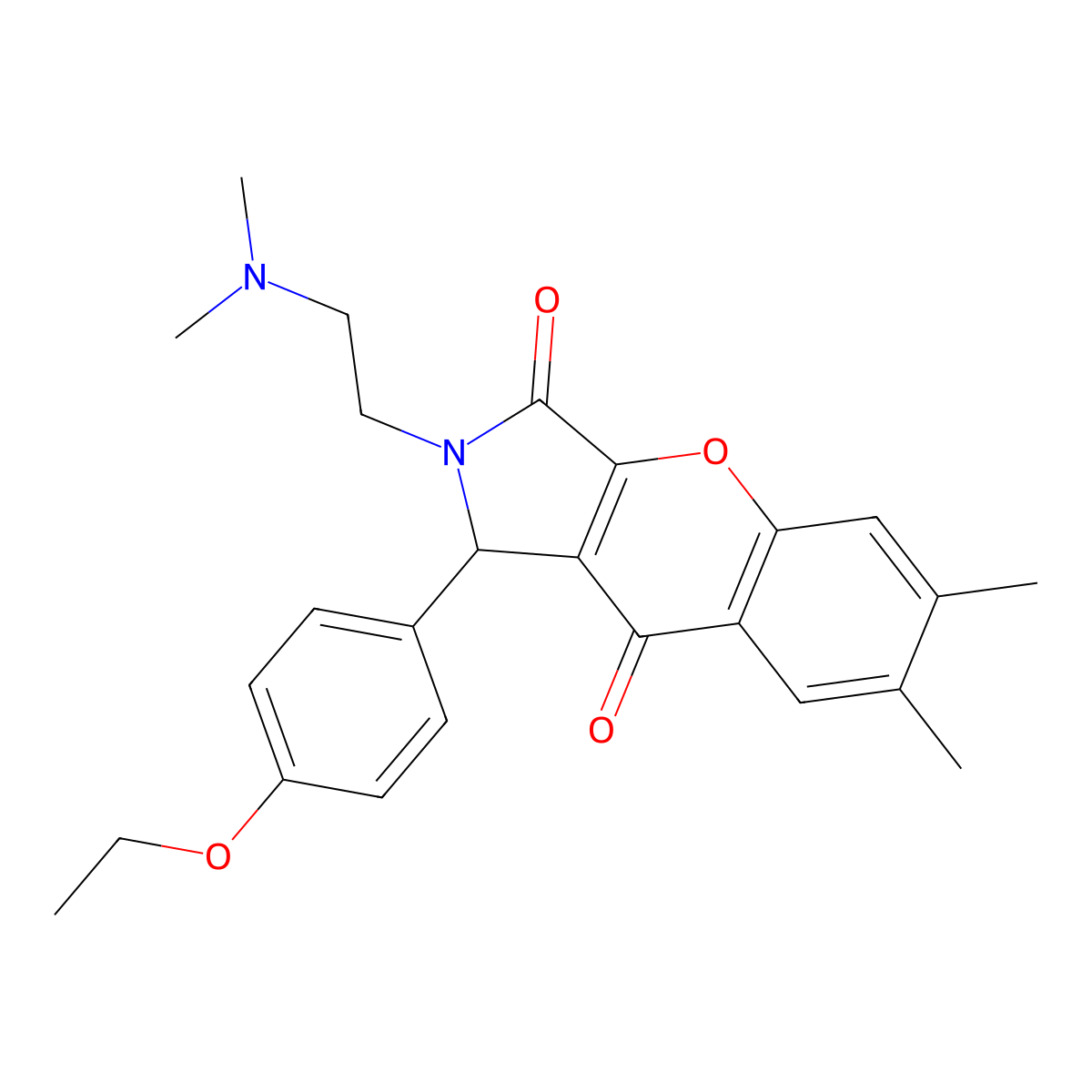 2-(2-(Dimethylamino)ethyl)-1-(4-ethoxyphenyl)-6,7-dimethyl-1,2-dihydrochromeno[2,3-c]pyrrole-3,9-dione molecular structure, CAS 631889-32-2