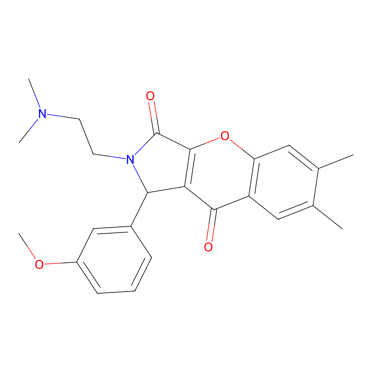 2-(2-(Dimethylamino)ethyl)-1-(3-methoxyphenyl)-6,7-dimethyl-1,2-dihydrochromeno[2,3-c]pyrrole-3,9-dione molecular structure, CAS 631889-50-4