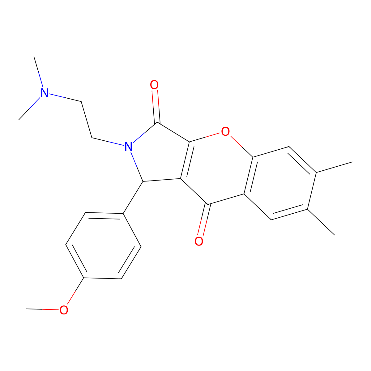 2-(2-(Dimethylamino)ethyl)-1-(4-methoxyphenyl)-6,7-dimethyl-1,2-dihydrochromeno[2,3-c]pyrrole-3,9-dione molecular structure, CAS 631889-70-8