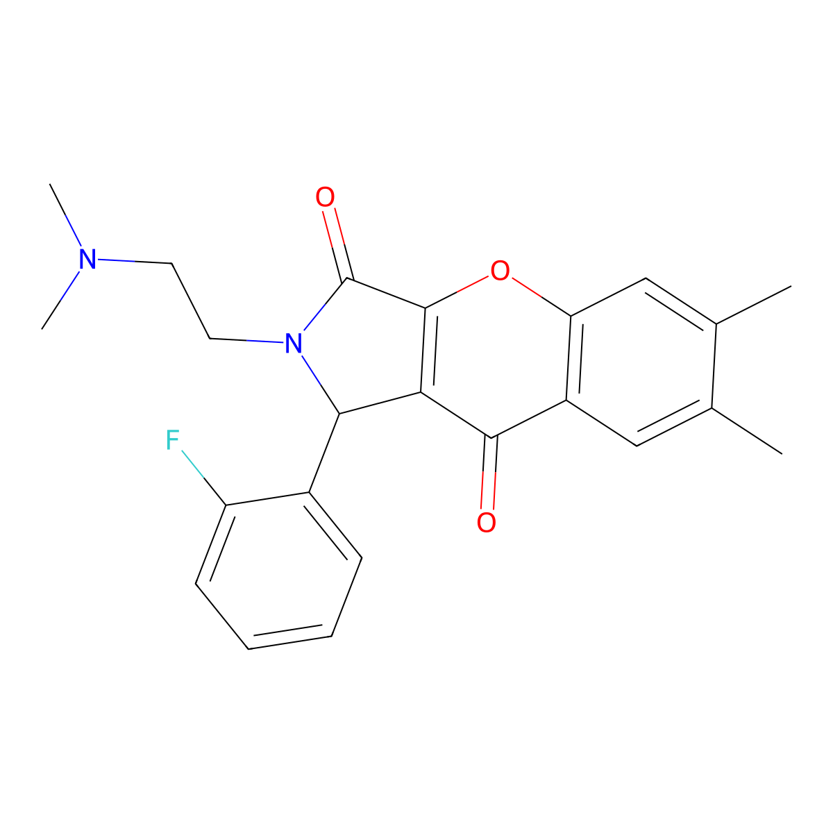 2-(2-(Dimethylamino)ethyl)-1-(2-fluorophenyl)-6,7-dimethyl-1,2-dihydrochromeno[2,3-c]pyrrole-3,9-dione molecular structure, CAS 631889-72-0