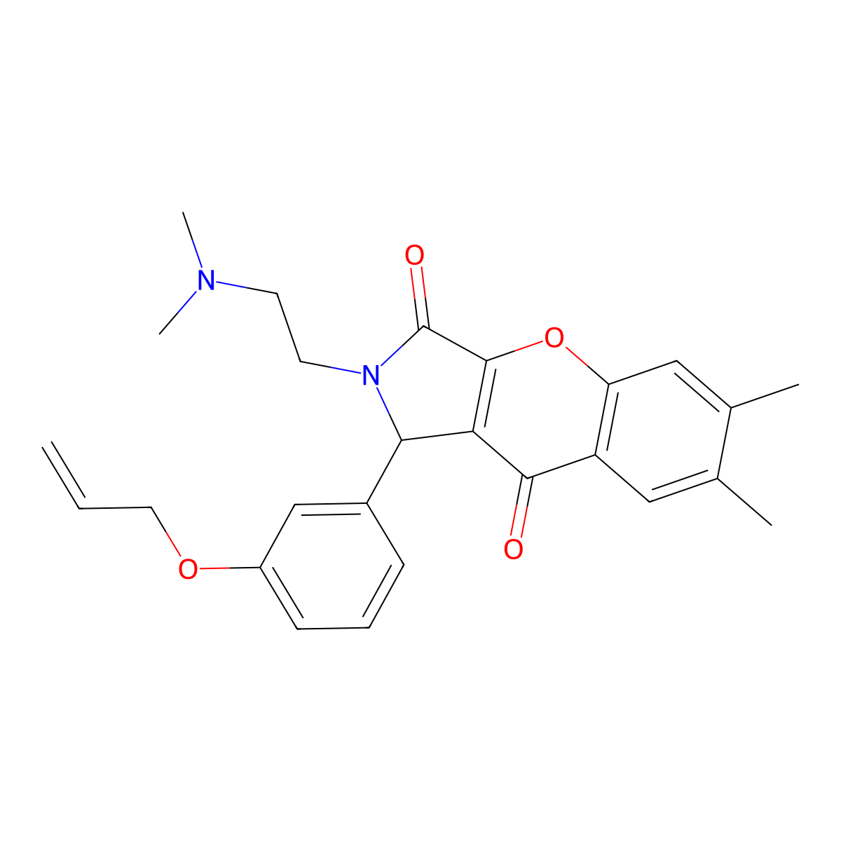 1-(3-(Allyloxy)phenyl)-2-(2-(dimethylamino)ethyl)-6,7-dimethyl-1,2-dihydrochromeno[2,3-c]pyrrole-3,9-dione molecular structure, CAS 631889-82-2