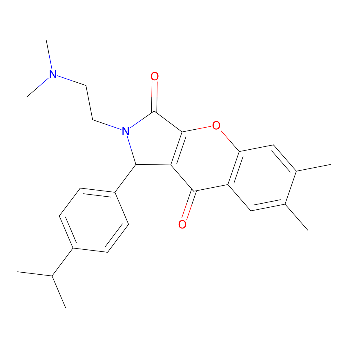 2-(2-(Dimethylamino)ethyl)-1-(4-isopropylphenyl)-6,7-dimethyl-1,2-dihydrochromeno[2,3-c]pyrrole-3,9-dione molecular structure, CAS 631890-09-0