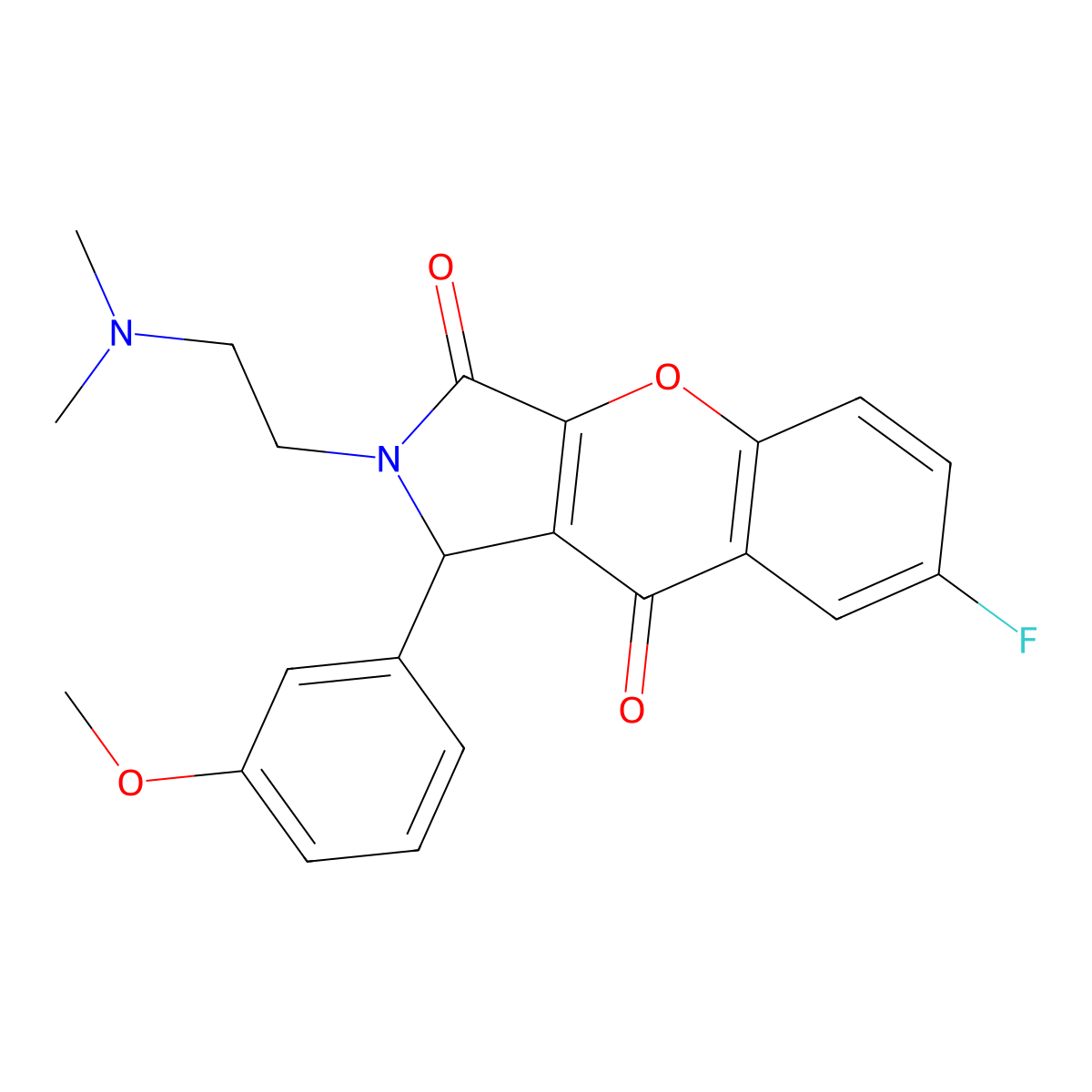 2-(2-(Dimethylamino)ethyl)-7-fluoro-1-(3-methoxyphenyl)-1,2-dihydrochromeno[2,3-c]pyrrole-3,9-dione molecular structure, CAS 631890-61-4